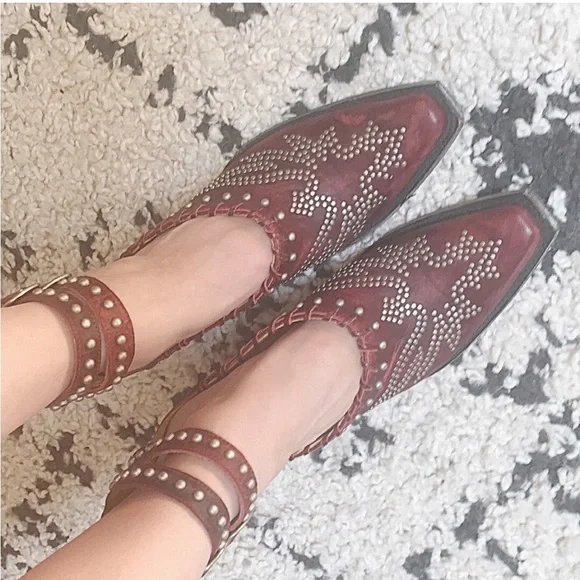 Old Gringo Evangelina Red Leather Cowboy /Western/Biker Boots mules 7 7.5 8 - Picture 8 of 11